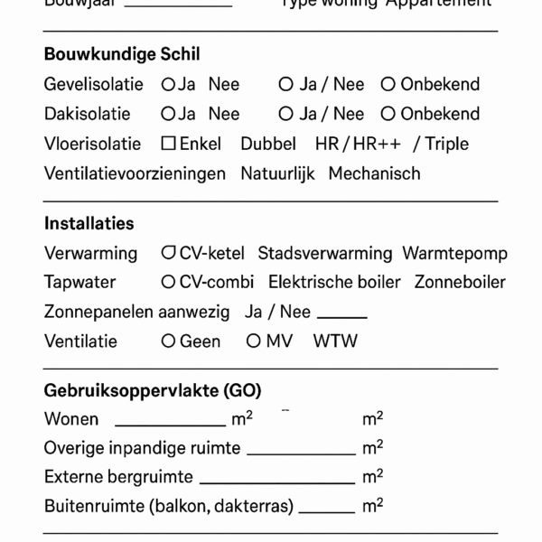 Opnameformulier EP-W